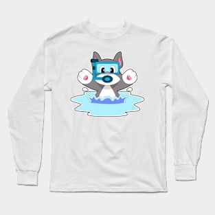 Cat Diver Snorkel Diving Long Sleeve T-Shirt